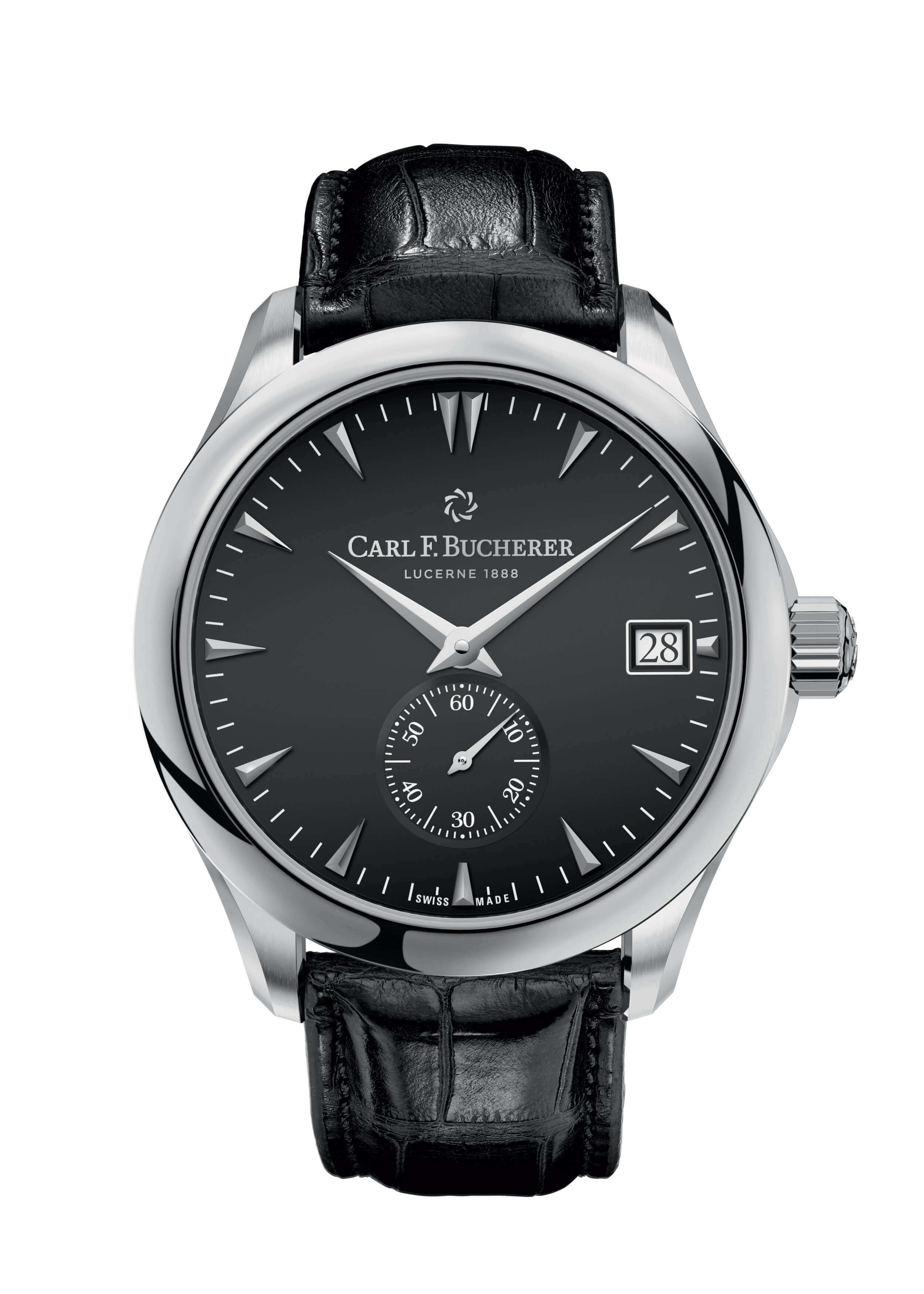 CARL F. BUCHERER<br />
Manero Peripheral<br />
<br />
カールFブヘラ<br />
マネロ ペリフェラル<br />
<br />
<br />
この最新のウォッチムーブメントは、クラシックなデザインで多面的な形状のラウンド型ケースに収められています。鮮明なエッジと柔らかな曲線、そして表面に施されたポリッシュ仕上げとマット仕上げのコントラストが、時計の外観に強い印象をもたらします。マネロ コレクションのクラシックスタイルが受け継がれて丁寧に仕上げられたダイヤルには、くさび型のアプライドインデックスを配置。さらにマネロ シリーズの特徴であるファセットカットを施したドルフィン針が採用されています。<br />
<br />
ケース径：40.6mm<br />
ケース厚：11.2mm<br />
ケース素材：SS<br />
ストラップ：ルイジアナ産アリゲーターレザー、SS製ピンバックル<br />
防水性：30m（3気圧）<br />
ムーブメント：自動巻、Cal.CFB A2050、55時間パワーリザーブ、33石<br />
仕様：ブラックダイヤル、COSC公認クロノメーター、日付表示、時、分、スモールセコンド、ドーム型両面無反射コーティングサファイアガラス風防<br />
<br />
<br />
【ブランドについて】<br />
カール F. ブヘラは、創業者一族が今も経営を続ける数少ないスイスの時計メーカーの一つで、そのルーツには創業地ルツェルンのスピリットが深く関わっています。ルツェルンはスイス建国の歴史に大きな役割を果たし、700年以上の歴史を持つ独立心にあふれた町。100年以上前から登山鉄道や飛行船などの革新的な交通手段を取り入れ、世界各地からの観光客と交流を持ってきた町。そして何といっても山や湖を見渡すことのできる美しい自然の風景。このような歴史と風土の中で育まれたスピリットがブランドイメージや製品に大きく映し出されています。<br />
流行を追うのではなく、自分自身のスタイルを表現するための時計。それが、カール F. ブヘラの時計です。<br />
<br />
税抜価格 ￥ 840,000<br />
<br />
＜ 100回分割例 ＞<br />
1回目 ￥13,200<br />
2回目以降 ￥9,200×99回<br />
総額￥924,000（税込）<br />
<br />
ショッピングクレジットはオンライン上で審査も可能です。<br />
<br />
無金利フェアについてとお問い合わせ頂くとスムーズです。<br />
<br />
ロングスロウディスタンス 東京<br />
<br />
電話でお問合せ　<br />
03-6447-1311<br />
<br />
MAILでお問合せ　<br />
info@long-slow-distance.com<br />
<br />
LINEでお問合せ　<br />
https://lin.ee/xzNEf3K