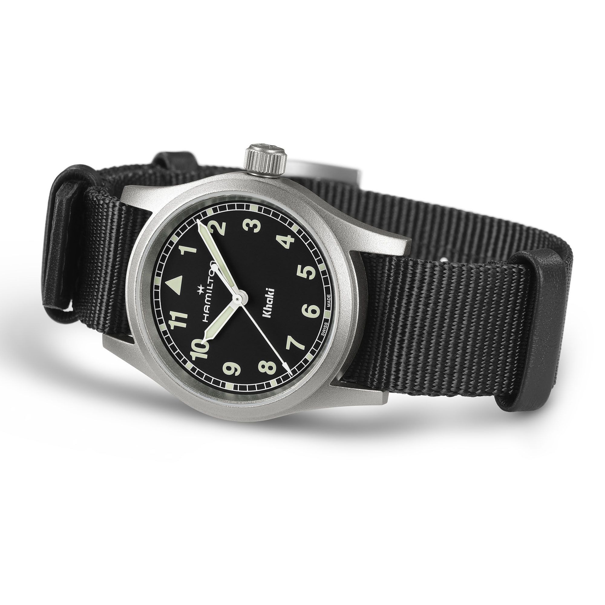 カーキ フィールド  クォーツ  33mm ブラック H69301430