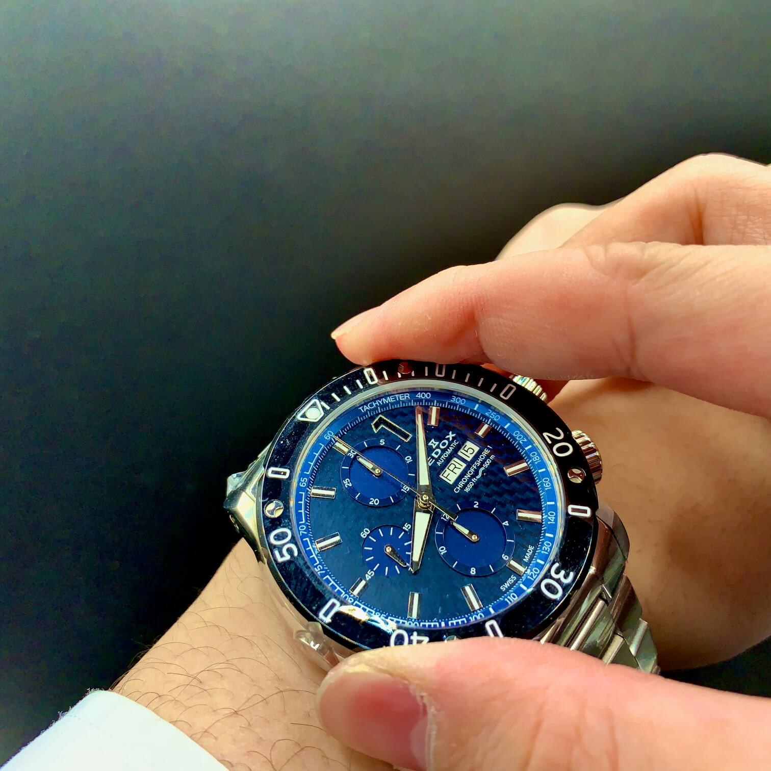 EDOX　エドックス 　WING　時計　高級時計　北陸　石川　ダイバーズウォッチ　01122-3M-BUIN1 ブルー 　セラミック　ブレス　カッコいい　オシャレ