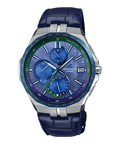 OCW-S5000APL-2AJF　CASIO　カシオ　オシアナス　OCEANUS　ブルー　チタン　防水　タフソーラー　Bluetooth　藍　藍染　綺麗　普段使い　ビジネス　世界限定　レザー