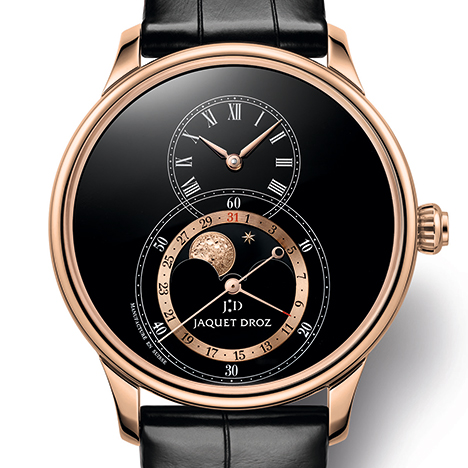 JAQUET DROZ
 Grande Seconde Moon Black Enamel | ジャケ・ドロー グラン・セコンド ムーン ブラックエナメル