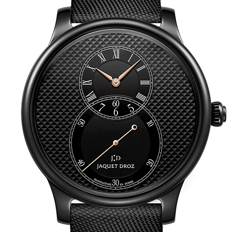 JAQUET DROZ
 Grande Seconde Black Ceramic Clous de Paris | ジャケ・ドロー グラン・セコンド ブラックセラミック クル・ド・パリ