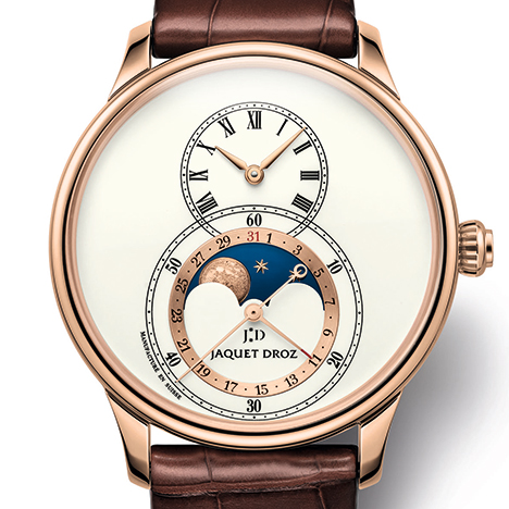 JAQUET DROZ
 Grande Seconde Moon Ivory Enamel | ジャケ・ドロー グラン・セコンド ムーン アイボリーエナメル