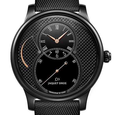 JAQUET DROZ
 Grande Seconde Power Reserve Black Ceramic Clous de Paris | ジャケ・ドロー グラン・セコンド パワーリザーブ ブラックセラミック クル・ド・パリ