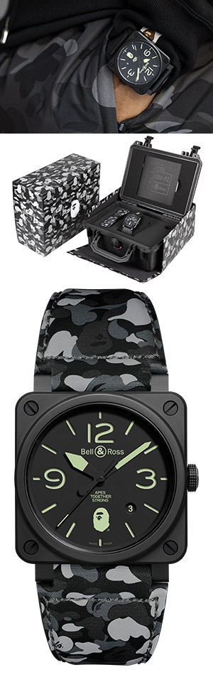 BELL & ROSS(ベル＆ロス) 強いつながりをもつ2つの世界の遭遇。A BATHING APE®25周年を祝うBell & Rossとのコラボレーションモデル登場