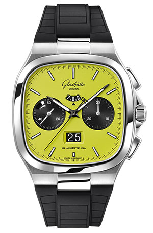 GLASHÜTTE ORIGINAL(グラスヒュッテ・オリジナル) 2025新作 過去と現在を融合した、レトロなフォルムと革新的なカラーの限定モデル。グラスヒュッテ・オリジナル「セブンティーズ・クロノグラフ・パノラマデイト」
