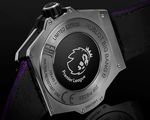 HUBLOT(ウブロ) 2021新作 プレミアリーグのアイコンカラーであるパープルカラーを採用したコネクテッドウォッチの新作、ウブロ「ビッグ・バン e プレミアリーグ」