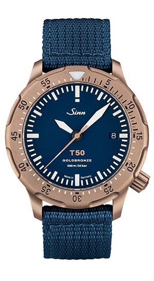 SINN(ジン) 2025新作 特許取得ゴールドブロンズ125製ダイバーズウォッチ。ジン「T50ゴールドブロンズB」