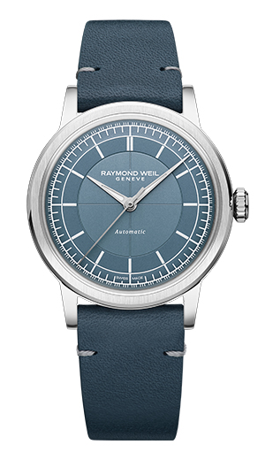 RAYMOND WEIL(レイモンド・ウェイル) 2025新作 よりミニマルな印象が際立つ「ダイヤなし」デニムブルーの小径ミレジム。レイモンド・ウェイル「ミレジム 35 センターセコンド」日本限定モデルが2025年8月1日に発売