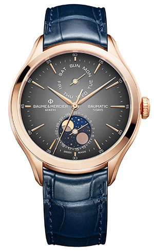 BAUME & MERCIER(ボーム＆メルシエ) 2020新作 存在感を放ちながら独特の美を演出。ボーム＆メルシエ「クリフトン ボーマティック デイデイト/ムーンフェイズ」