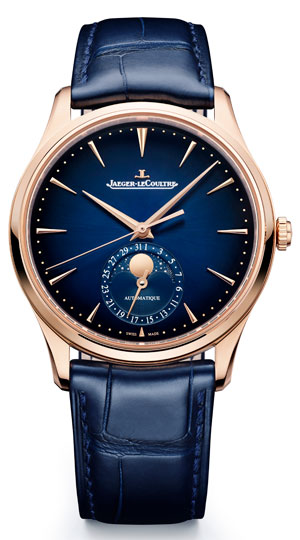 JAEGER-LECOULTRE(ジャガー・ルクルト) 2023新作 グラデーションミッドナイトブルーダイヤルに温かみのあるピンクゴールド製ケース。ジャガー・ルクルト「マスター・ウルトラスリム・ムーン」