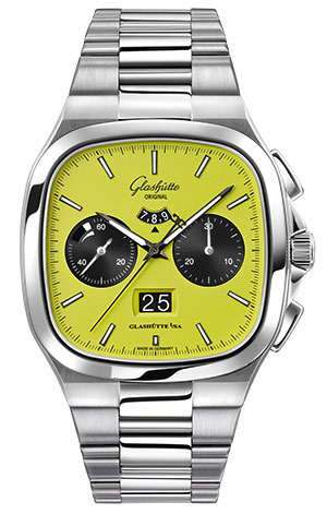 GLASHÜTTE ORIGINAL(グラスヒュッテ・オリジナル) 2025新作 過去と現在を融合した、レトロなフォルムと革新的なカラーの限定モデル。グラスヒュッテ・オリジナル「セブンティーズ・クロノグラフ・パノラマデイト」