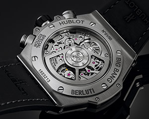 HUBLOT(ウブロ) 2021新作 ウブロとベルルッティの5年間にわたるコラボレーションから生まれた、ウブロ「ビッグ・バン ウニコ ベルルッティ アルミニオ」