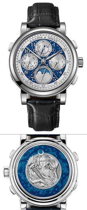 A. LANGE ＆ SÖHNE(A.ランゲ＆ゾーネ) 青く輝く工芸美。「1815 ラトラパント・パーペチュアルカレンダー・ハンドヴェルクスクンスト」