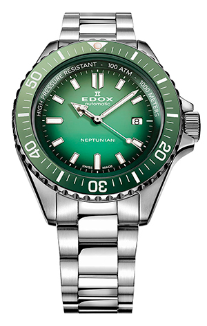 EDOX(エドックス) 2022新作 1,000m防水を備えるプロフェッショナル仕様のダイバーズウォッチ、エドックス「スカイダイバー ネプチュニアン オートマティック」の新色が登場。オリジナルグッズプレゼントキャンペーンも同時開催