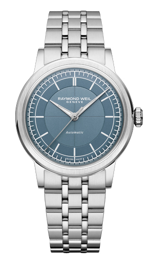 RAYMOND WEIL(レイモンド・ウェイル) 2025新作 よりミニマルな印象が際立つ「ダイヤなし」デニムブルーの小径ミレジム。レイモンド・ウェイル「ミレジム 35 センターセコンド」日本限定モデルが2025年8月1日に発売