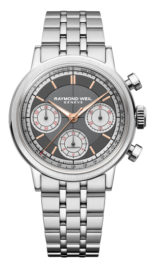 RAYMOND WEIL(レイモンド・ウェイル) 2025新作 端正なセクターダイアルのクロノグラフモデルに、ヴィンテージ感が際立つ新色が3型追加。レイモンド・ウェイル「ミレジム クロノグラフ」