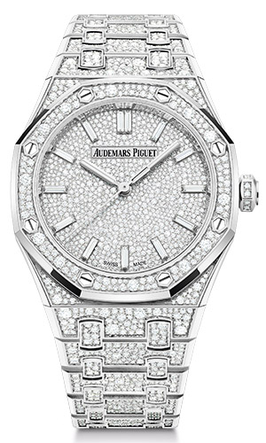 AUDEMARS PIGUET(オーデマ ピゲ) 2023新作 スノーセッティングのダイヤモンドが輝くハイジュエリーの34mmと37mmのタイムピース。オーデマ ピゲ「ロイヤル オーク オートマティック」