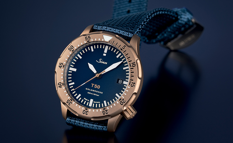 SINN(ジン) 2025新作 特許取得ゴールドブロンズ125製ダイバーズウォッチ。ジン「T50ゴールドブロンズB」