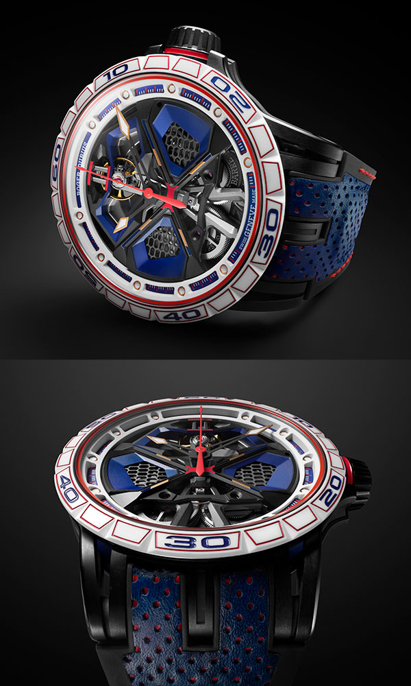 ROGER DUBUIS(ロジェ・デュブイ) 2023新作 ランボルギーニ スクアドラ コルセとの長きにわたるパートナーシップからインスピレーションを受けたアイコニックなレーシングカラー。ロジェ・デュブイ「エクスカリバー スパイダー Huracán MB」