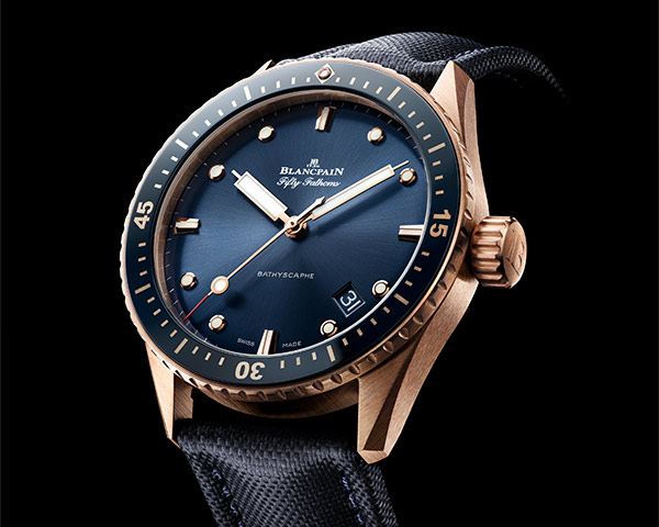 BLANCPAIN(ブランパン) 2020新作 ブルーダイアルにセドナ®ゴールドを組み合わせた、ブランパン「フィフティ ファゾムス バチスカーフ」