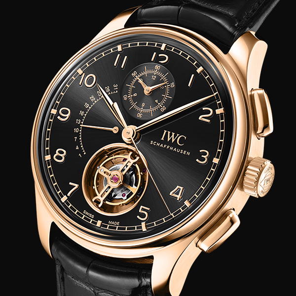 IWC(アイ・ダブリュー・シー) 2025新作 オブシディアンカラーの文字盤を備えた18 ct Armor Gold®のIWC「ポルトギーゼ・ トゥールビヨン・レトログラード・クロノグラフ」が登場
