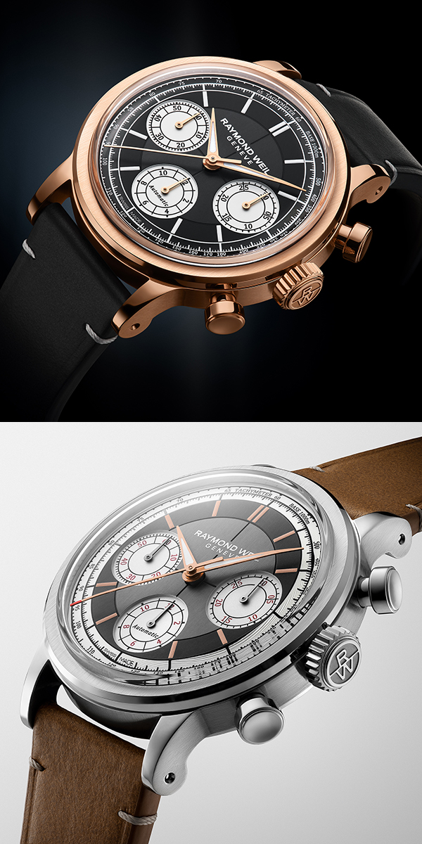 RAYMOND WEIL(レイモンド・ウェイル) 2025新作 端正なセクターダイアルのクロノグラフモデルに、ヴィンテージ感が際立つ新色が3型追加。レイモンド・ウェイル「ミレジム クロノグラフ」