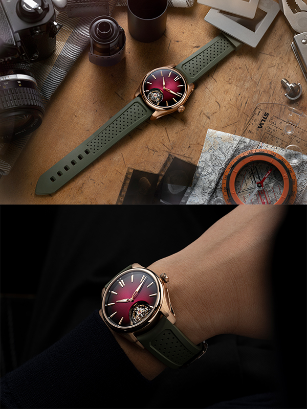 H.Moser & Cie.(H.モーザー) 2025新作 自然のままのエレガンス。H.モーザー「パイオニア・トゥールビヨン バーガンディ」